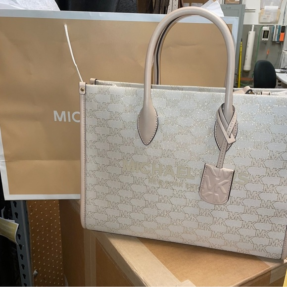 MICHAEL KORS MIRELLA MEDIUM TOTE SHOULDER HANDBAG PURSE IN NATURAL MULTI - Picture 1 of 4